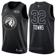 Camiseta All Star 2018 Minnesota Timberwolves Karl-anthony Towns #32 Negro