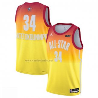 Camiseta All Star 2023 Milwaukee Bucks Giannis Antetokounmpo #34 Naranja