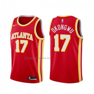 Camiseta Atlanta Hawks Onyeka Okongwu #17 Icon 2020-21 Rojo