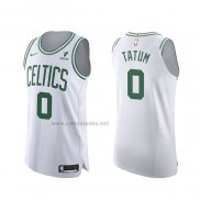 Camiseta Boston Celtics Jayson Tatum #0 Association Autentico Blanco