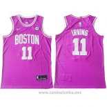 Camiseta Boston Celtics Kyrie Irving #11 Autentico Rosa