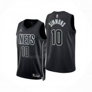 Camiseta Brooklyn Nets Ben Simmons NO 10 Statement 2024-25 Negro