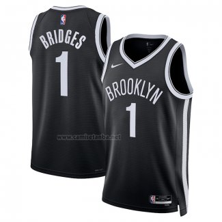 Camiseta Brooklyn Nets Mikal Bridges #1 Icon 2022-23 Negro