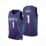 Camiseta Charlotte Hornets LaMelo Ball NO 1 Statement 2024-25 Violeta