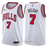 Camiseta Chicago Bulls Justin Holiday #7 Association 2017-18 Blanco