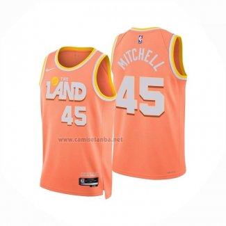 Camiseta Cleveland Cavaliers Donovan Mitchell NO 45 Ciudad 2025-26 Naranja