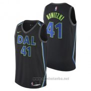 Camiseta Dallas Mavericks Dirk Nowitzki #41 Ciudad 2017-18 Negro