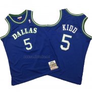 Camiseta Dallas Mavericks Jason Kidd #5 Mitchell & Ness Hardwood Classics Azul