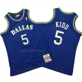 Camiseta Dallas Mavericks Jason Kidd #5 Mitchell & Ness Hardwood Classics Azul