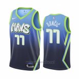 Camiseta Dallas Mavericks Luka Doncic #77 Ciudad Edition Azul