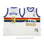 Camiseta Denver Nuggets Allen Iverson #3 Retro Blanco