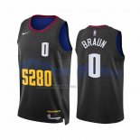 Camiseta Denver Nuggets Christian Braun #0 Ciudad 2023-24 Negro