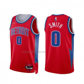 Camiseta Detroit Pistons Chris Smith #0 Ciudad 2021-22 Rojo