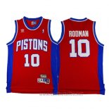 Camiseta Detroit Pistons Dennis Rodman #10 Retro Rojo