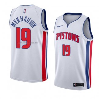 Camiseta Detroit Pistons Svi Mykhailiuk #19 Association 2018 Blanco