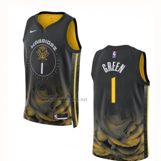 Camiseta Golden State Warriors Jamychal Green #1 Ciudad 2022-23 Negro