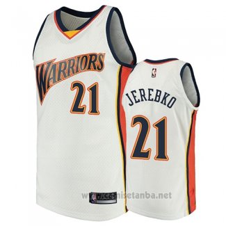 Camiseta Golden State Warriors Jonas Jerebko #21 2009-10 Hardwood Classics Blanco