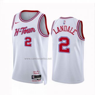 Camiseta Houston Rockets Jock Landale #2 Ciudad 2023-24 Blanco