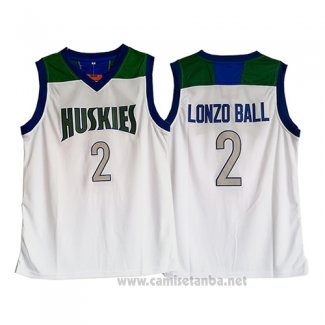 Camiseta Huskies Lonzo Ball #2 Blanco