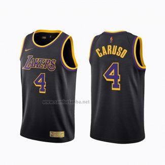 Camiseta Los Angeles Lakers Alex Caruso #4 Earned 2020-21 Negro