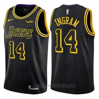 Camiseta Los Angeles Lakers Brandon Ingram #14 Ciudad 2018 Negro