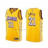 Camiseta Los Angeles Lakers J.r. Smith #21 Ciudad 2020 Amarillo