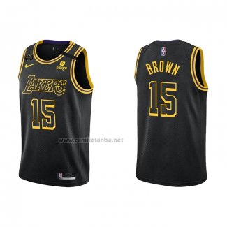 Camiseta Los Angeles Lakers Jabari Brown #15 Mamba 2021-22 Negro