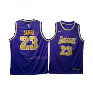 Camiseta Los Angeles Lakers Lebron James #23 Violeta