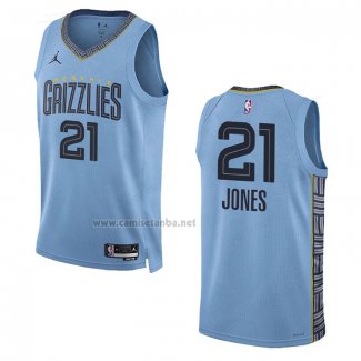 Camiseta Memphis Grizzlies Tyus Jones #21 Statement 2022-23 Azul