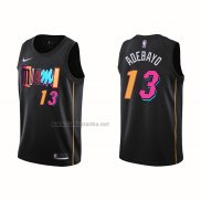 Camiseta Miami Heat Bam Adebayo #13 Ciudad 2021-22 Negro