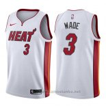 Camiseta Miami Heat Dwyane Wade #3 Association 2017-18 Blanco