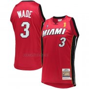 Camiseta Miami Heat Dwyane Wade #3 Mitchell & Ness 2005-06 Autentico Rojo
