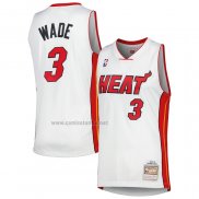 Camiseta Miami Heat Dwyane Wade #3 Mitchell & Ness 2005-06 Blanco