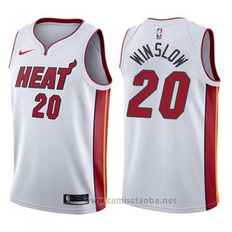 Camiseta Miami Heat Justise Winslow #20 Association 2017-18 Blanco