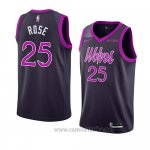 Camiseta Minnesota Timberwolves Derrick Rose #25 Ciudad 2018-19 Violeta