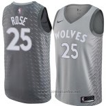 Camiseta Minnesota Timberwolves Derrick Rose #25 Ciudad 2018 Gris