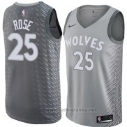 Camiseta Minnesota Timberwolves Derrick Rose #25 Ciudad 2018 Gris