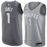 Camiseta Minnesota Timberwolves Tyus Jones #1 Ciudad 2018 Gris