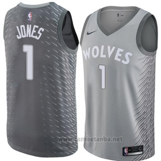 Camiseta Minnesota Timberwolves Tyus Jones #1 Ciudad 2018 Gris