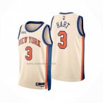Camiseta New York Knicks Josh Hart NO 3 Ciudad 2025-26 Crema