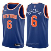 Camiseta New York Knicks Kristaps Porzingis #6 2017-18 Azul