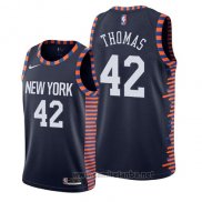 Camiseta New York Knicks Lance Thomas #42 Ciudad 2019 Azul