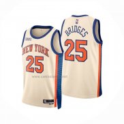 Camiseta New York Knicks Mikal Bridges NO 25 Ciudad 2025-26 Crema