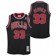 Camiseta Nino Chicago Bulls Scottie Pippen NO 33 Mitchell & Ness 1997-98 Negro