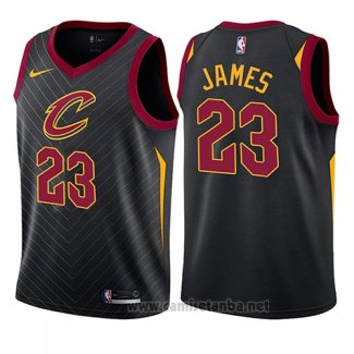 Camiseta Nino Cleveland Cavaliers LeBron James #23 Statement 2017-18 Negro