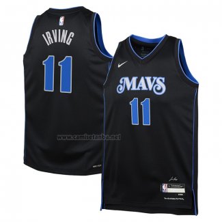 Camiseta Nino Dallas Mavericks Kyrie Irving NO 11 Ciudad 2023-24 Azul