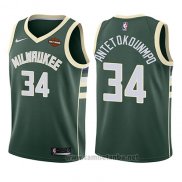 Camiseta Nino Milwaukee Bucks Giannis Antetokounmpo #34 Icon 2017-18 Verde