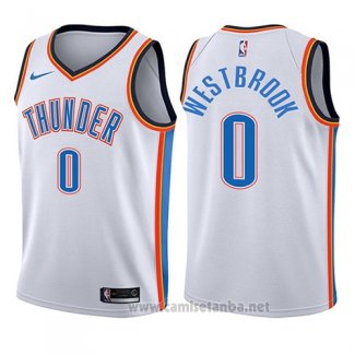 Camiseta Nino Oklahoma City Thunder Russell Westbrook #0 Association 2017-18 Blanco