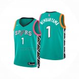 Camiseta Nino San Antonio Spurs Victor Wembanyama NO 1 Ciudad 2022-23 Verde