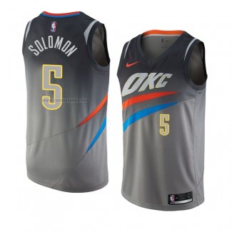 Camiseta Oklahoma City Thunder Richard Solomon #5 Ciudad 2018 Gris